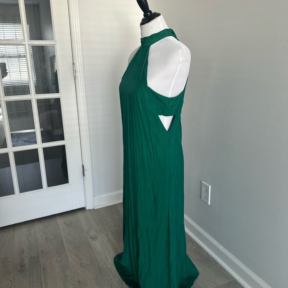 Anthropologie Elegant Green Halter Maxi Dress - Picture 4 of 7